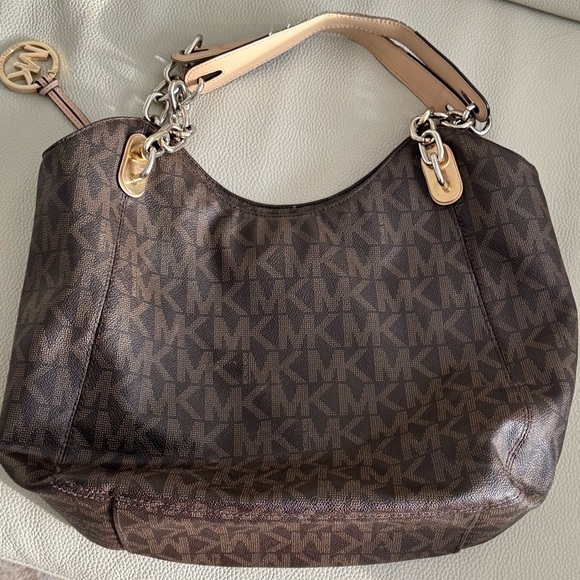Michael Kors Brown Shoulder Bag with Signature Monogram - Picture 2 of 16